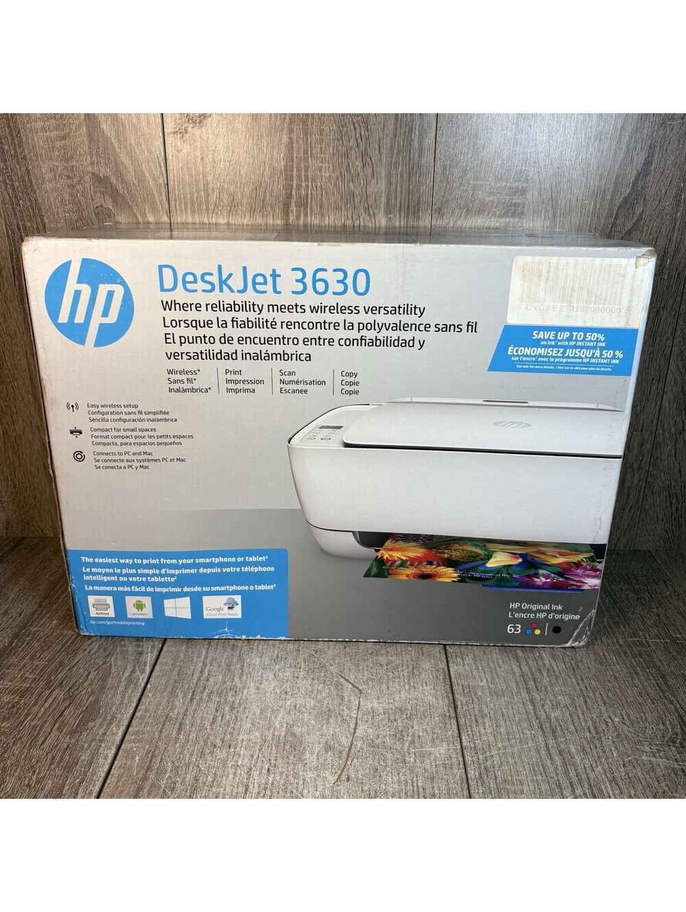 HP DeskJet 3630 All-In-One Inkjet Wireless Printer - Brand New Sealed In Box